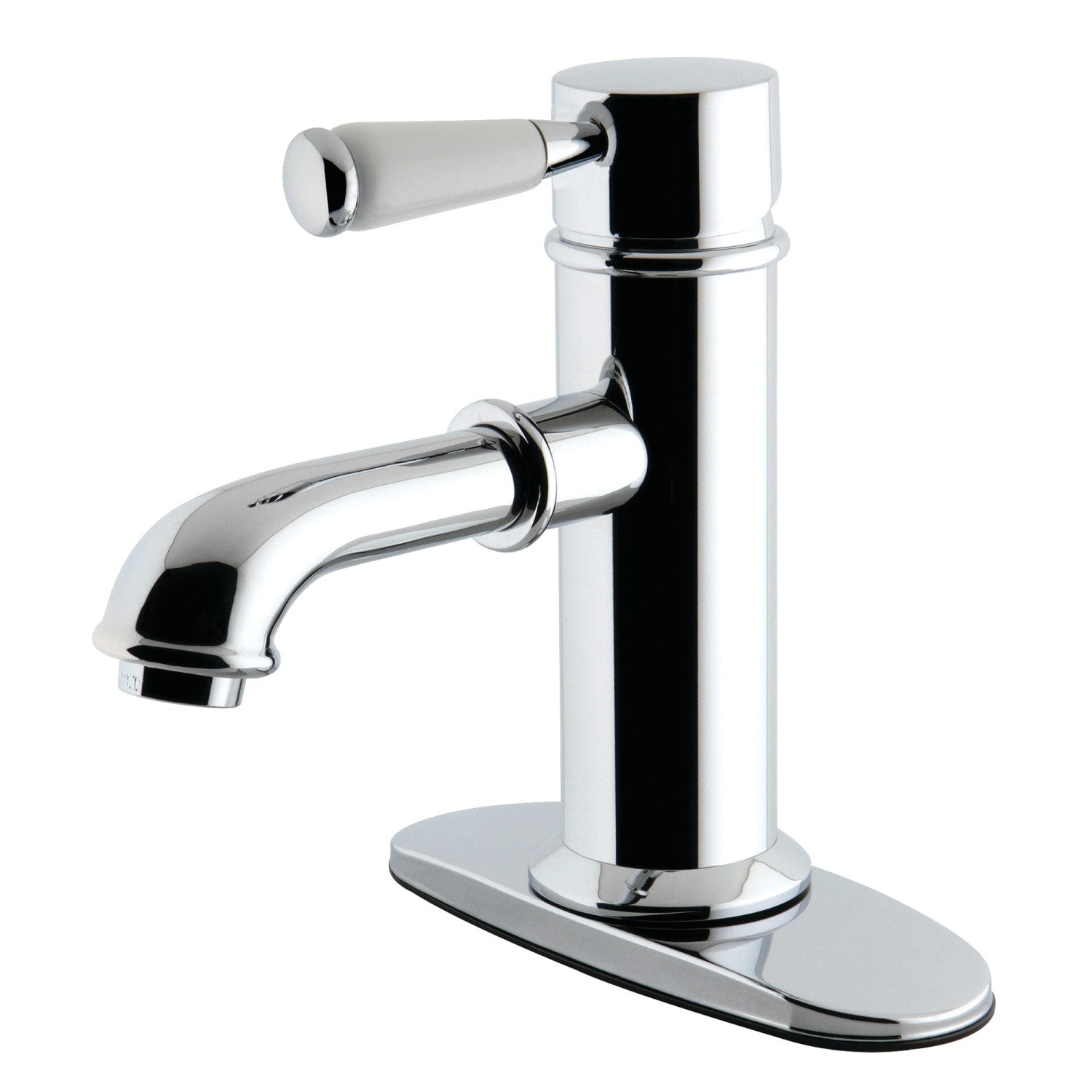 Kingston Tulare KS7411DPL - Paris One-Handle 1-Hole Bathroom Faucet with Deck Plate and Brass Pop-Up Drain, Polished Chrome — image 1